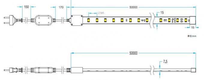220 - 240V 5W/mit hohem Ausschuss LED Streifen-Licht des Meter-5050, LED-Band unter Kabinett-Beleuchtung 1